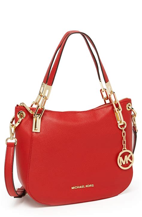 michael kors red leather handbag|michael kors handbags sale outlet.